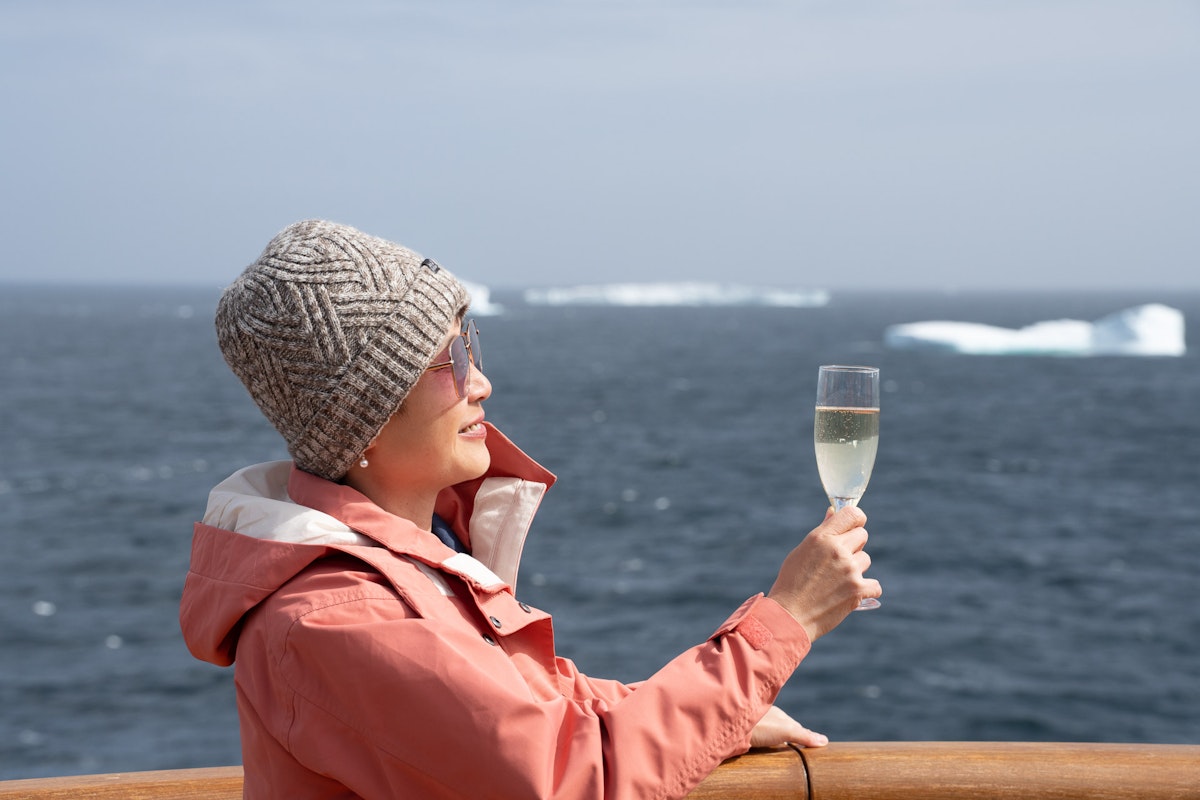 Celebrating Crossing the Antarctica Circle, Jamie Lafferty